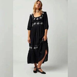 Free‎ People black Lovers Lane Maxi Dress XS